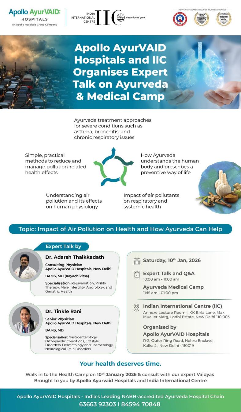 Expert Talk and Assessment: Impact of Air Pollution on health and how Ayurveda can help