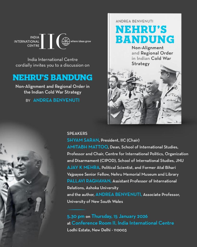 BOOK DISCUSSION GROUP-  Nehru’s Bandung: Non-Alignment and Regional Order in Indian Cold War Strategy