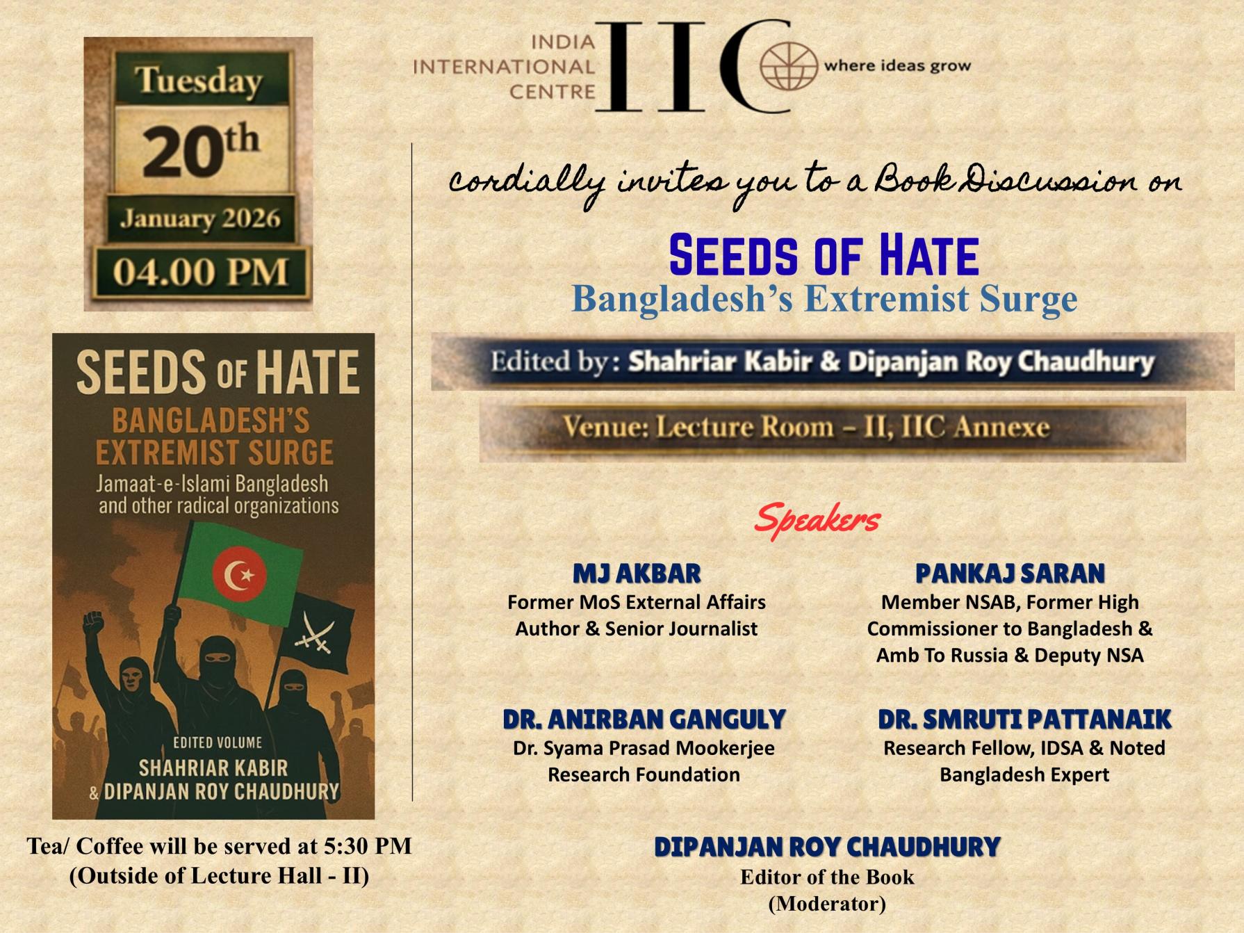 BOOK DISCUSSION GROUP-  Seeds of Hate: Bangladesh's extremist surge