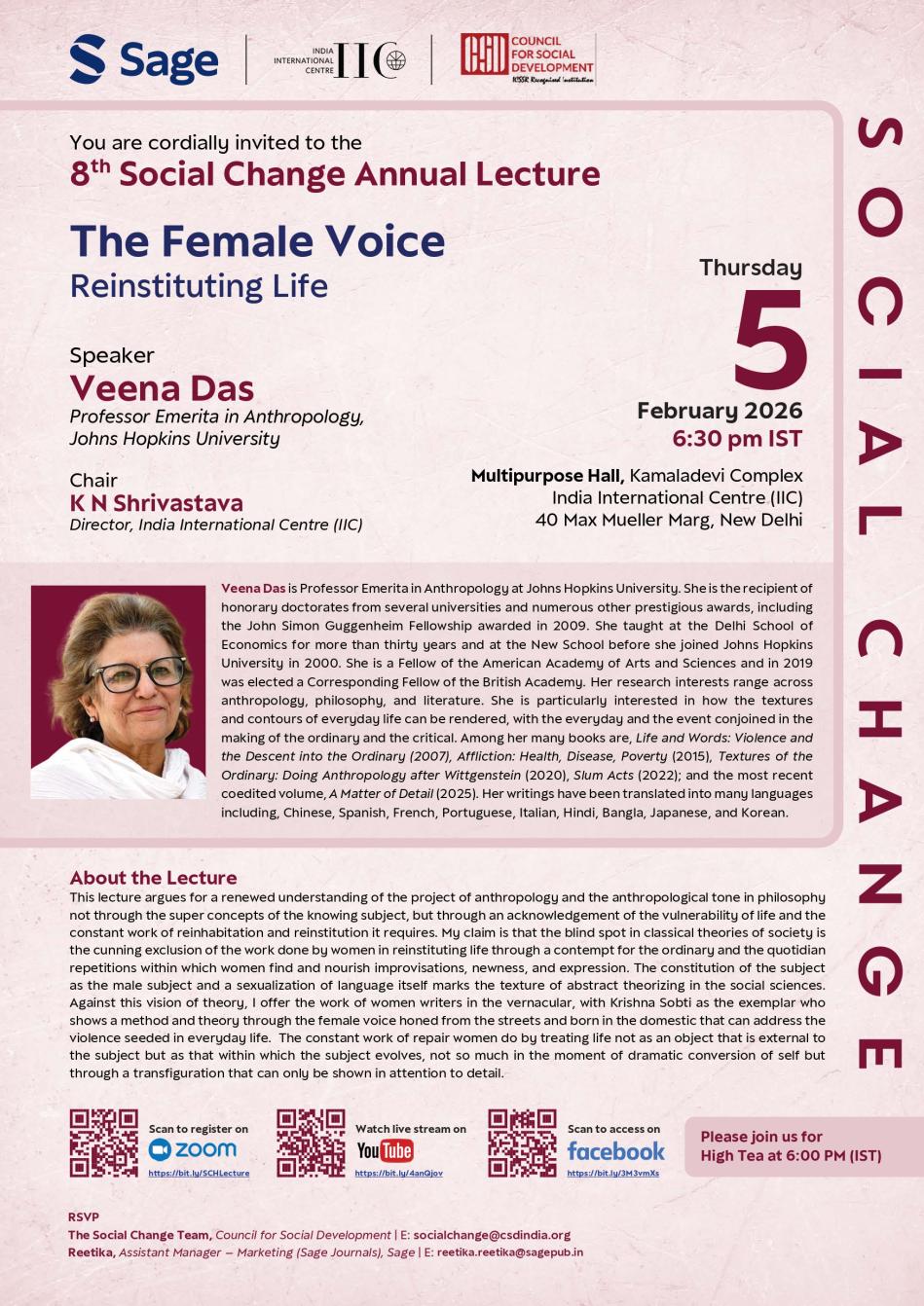 The 8th Social Change Annual Lecture