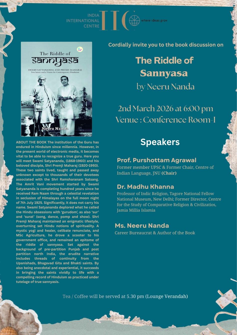 BOOK DISCUSSION GROUP  -The Riddle of Sannyasa. 
