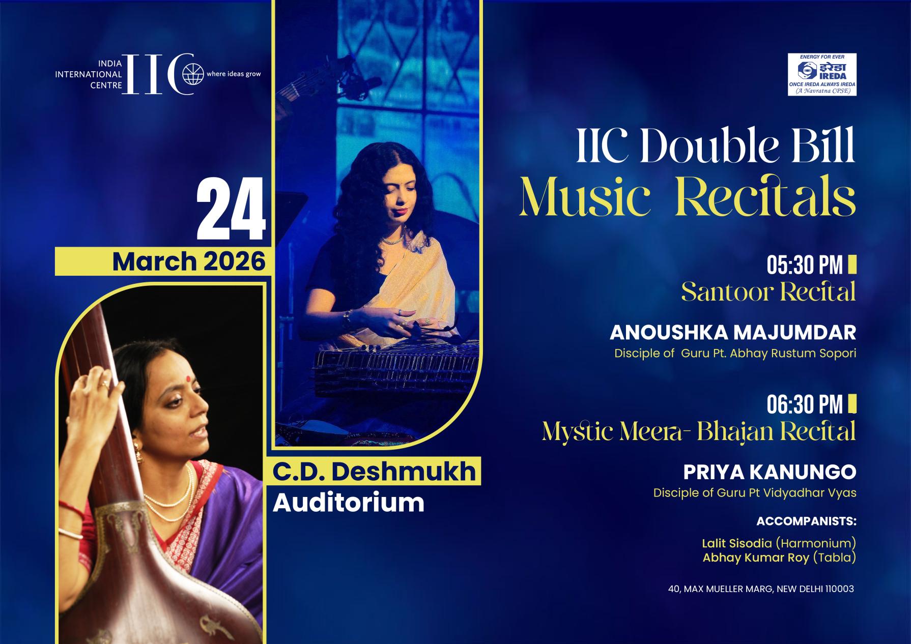 THE IIC DOUBLE BILL: MUSIC RECITALS