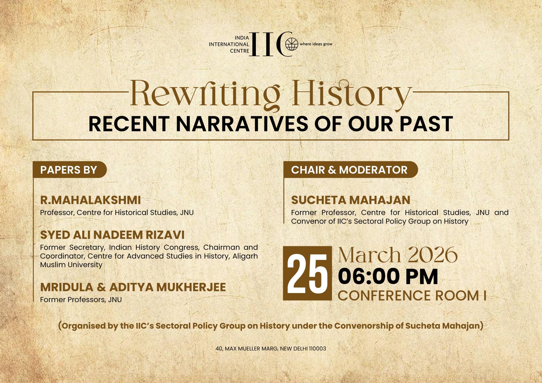 Rewriting History: Recent Narratives of our Past