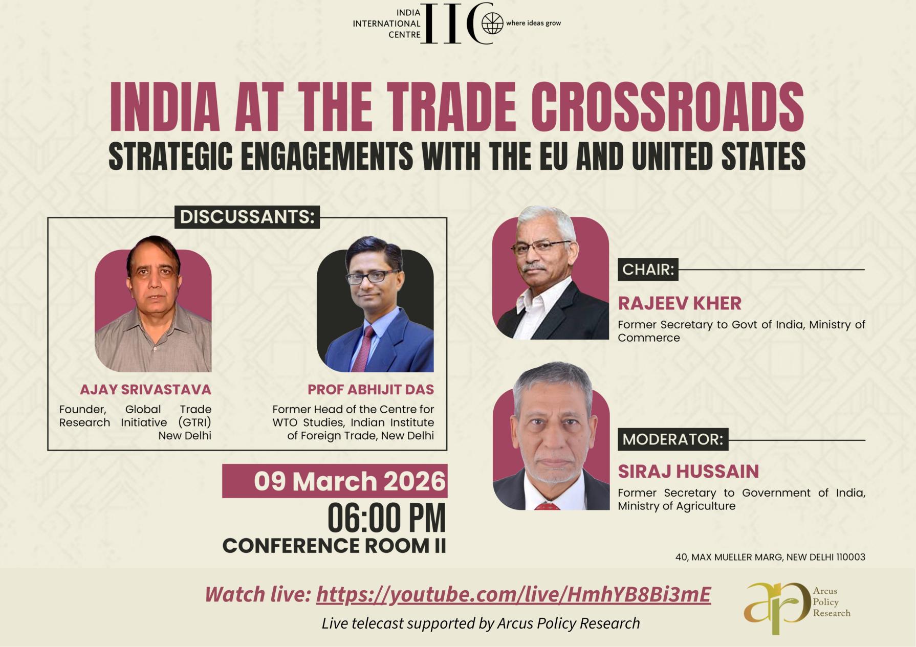 India at the Trade Crossroads: Strategic Engagements with the EU and United States 