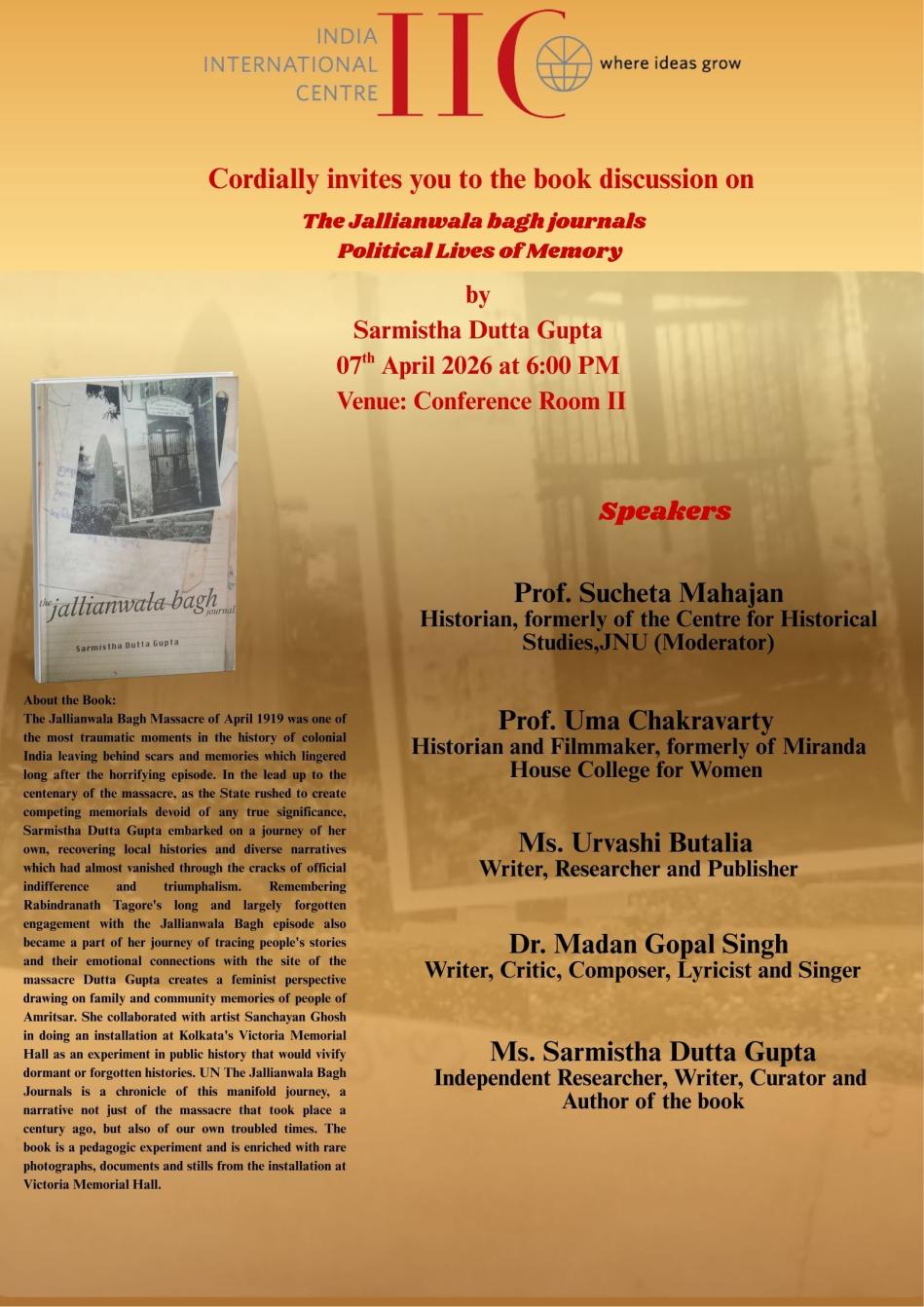 BOOK DISCUSSION GROUP  -The Jallianwala Bagh Journals: Political Lives of Memory