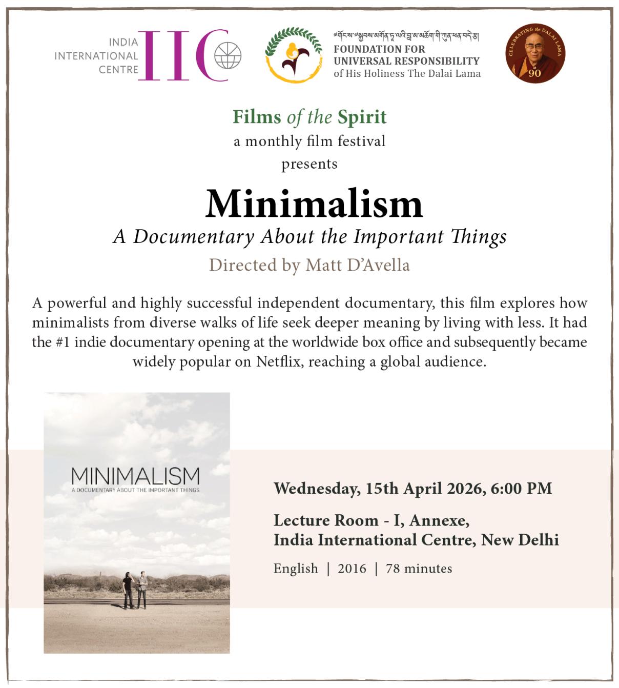 FILM- Minimalism: A Documentary About the Important Things