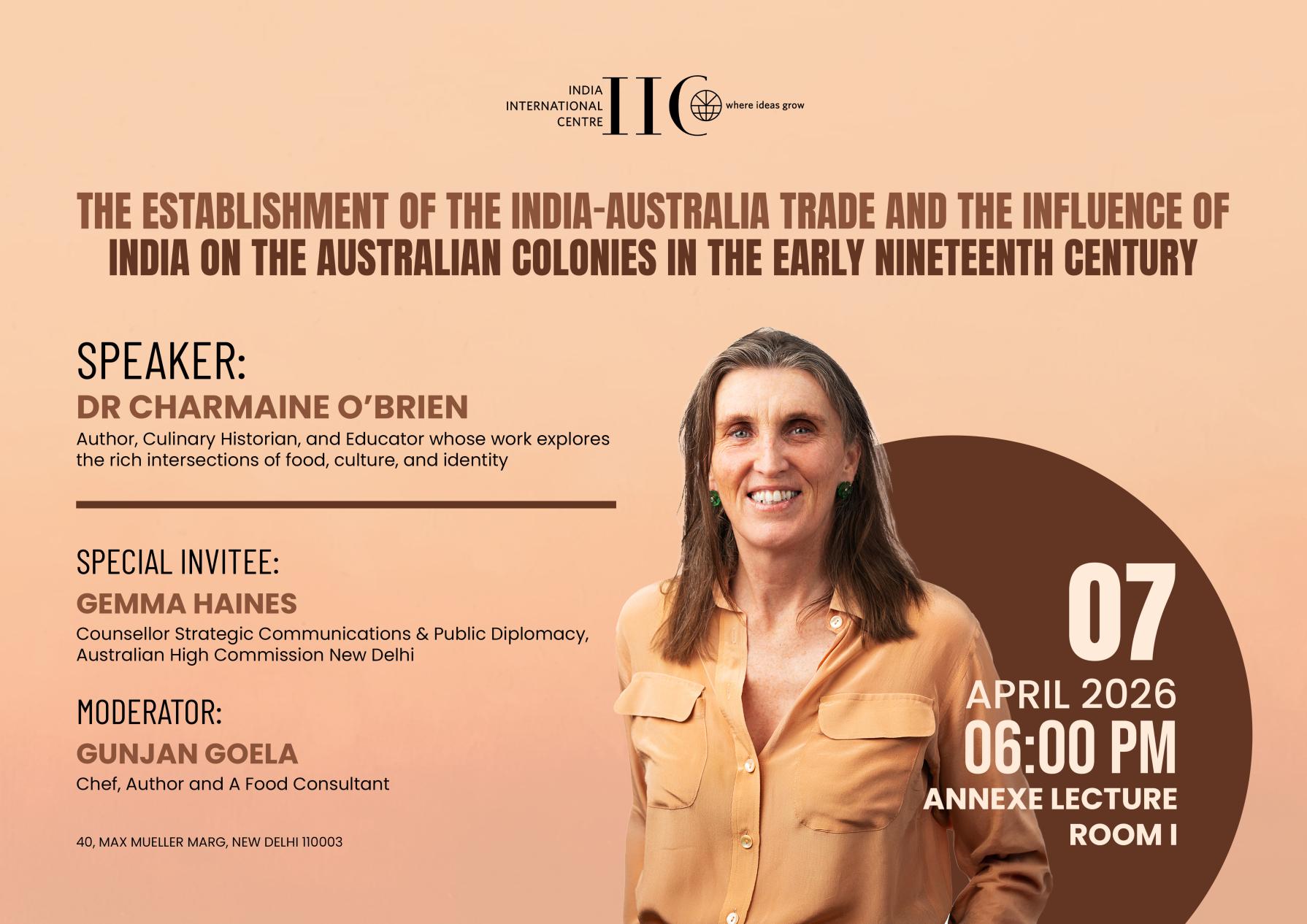 The establishment of the India-Australia trade and the influence of India on the Australian colonies in the early nineteenth century