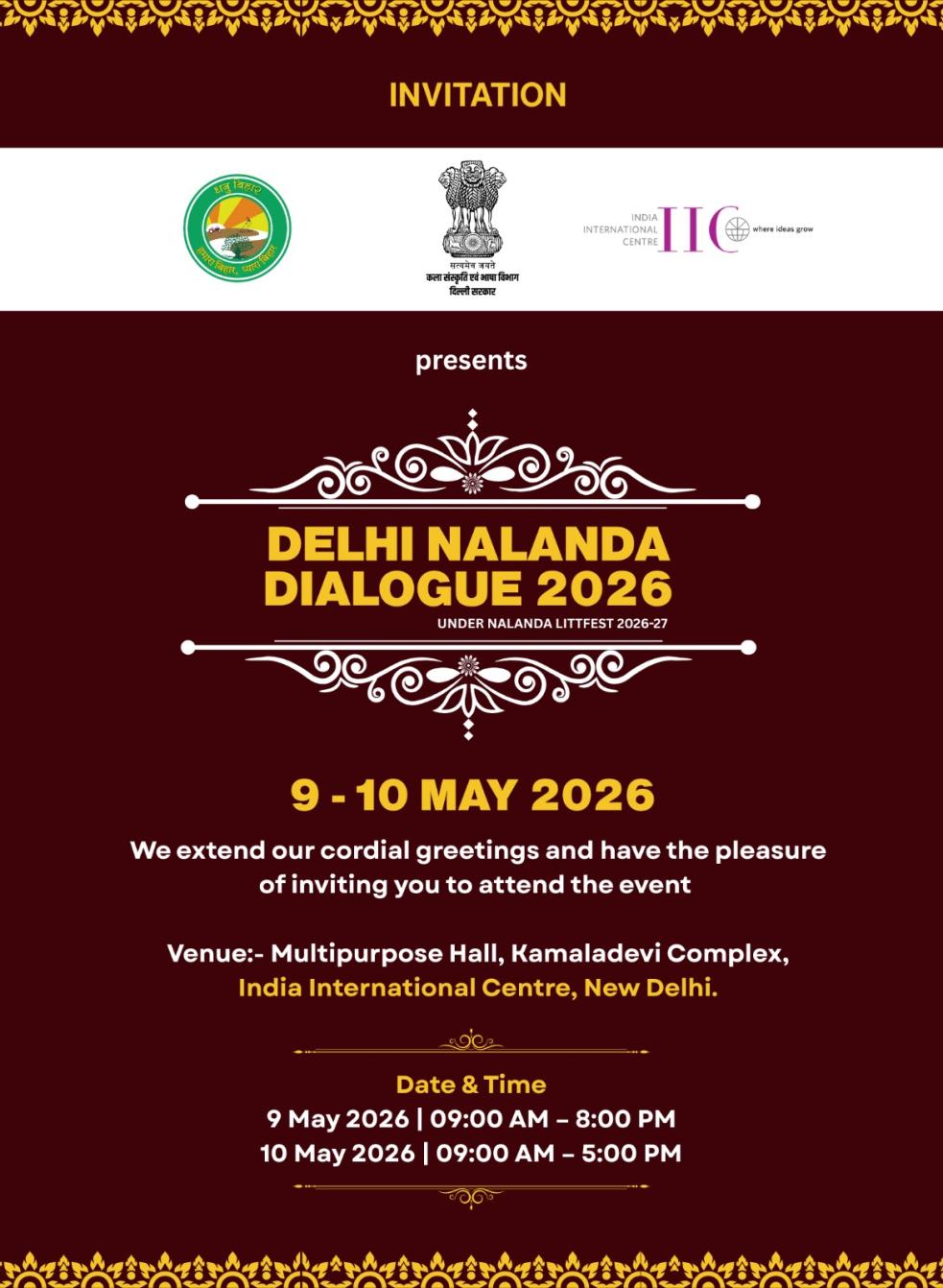 Delhi–Nalanda Dialogue 2026-9TH MAY 