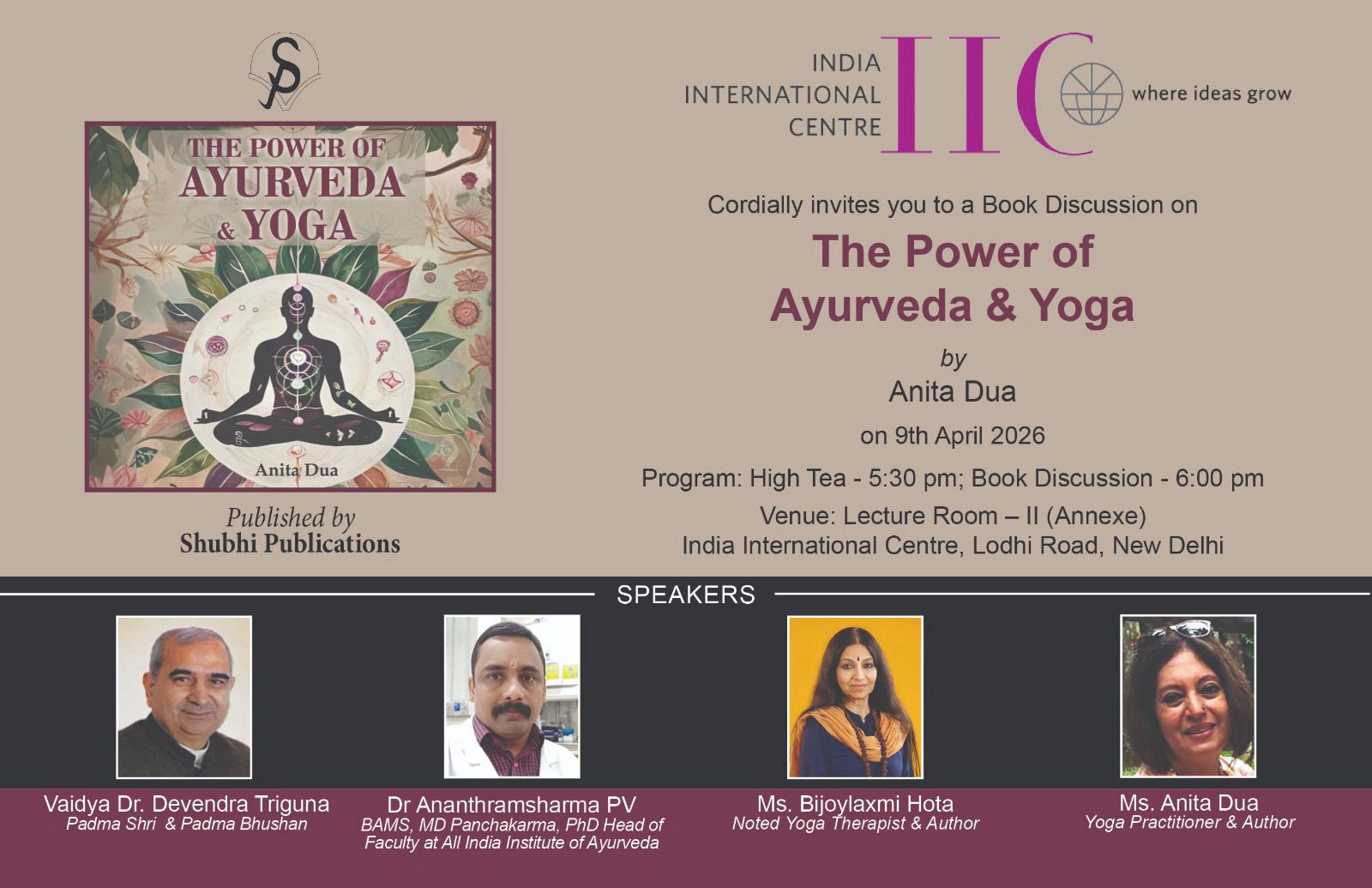 BOOK DISCUSSION GROUP  The Power of Ayurveda & Yoga