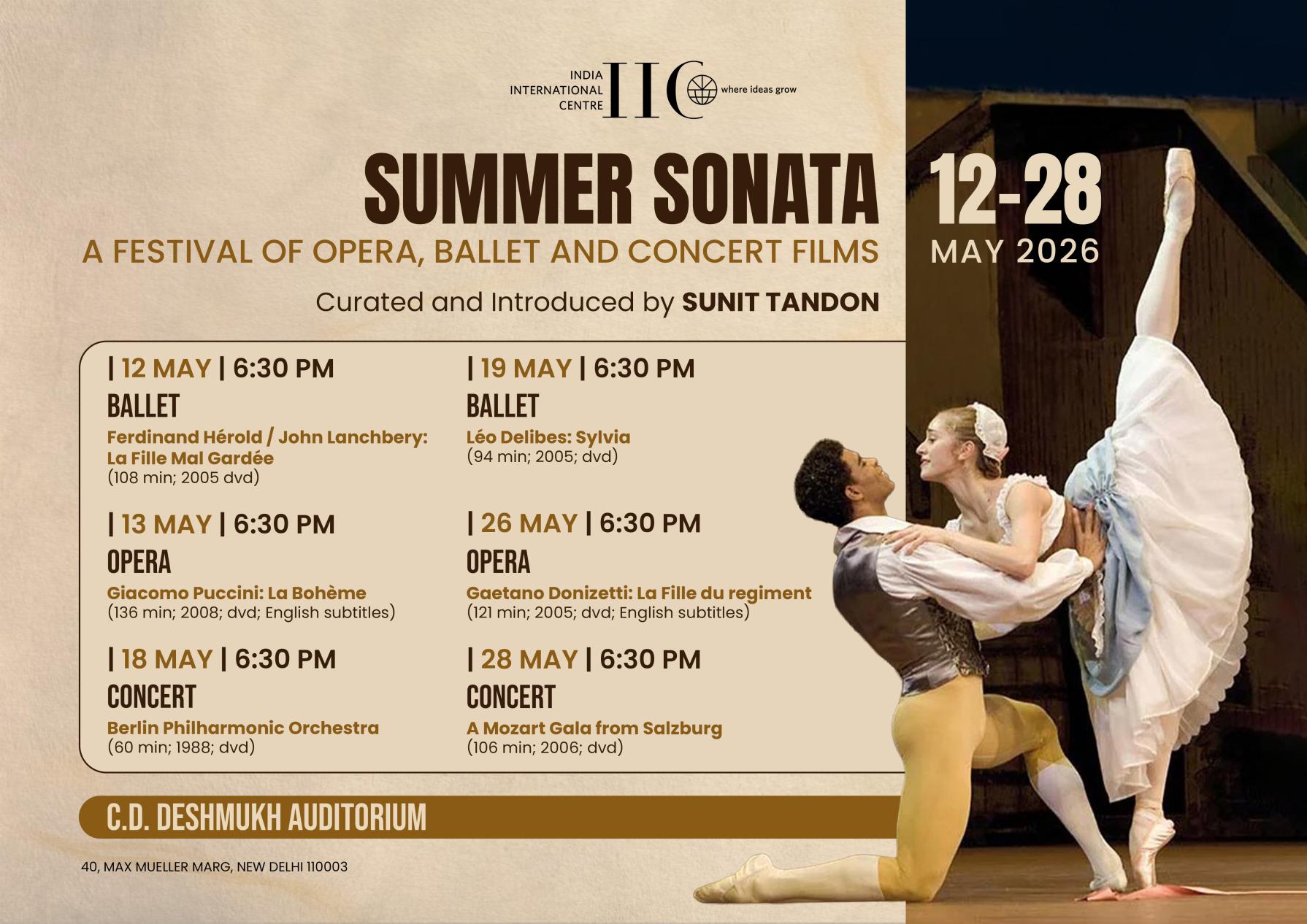 SUMMER SONATA – A FESTIVAL OF OPERA, BALLET AND CONCERT FILMS 