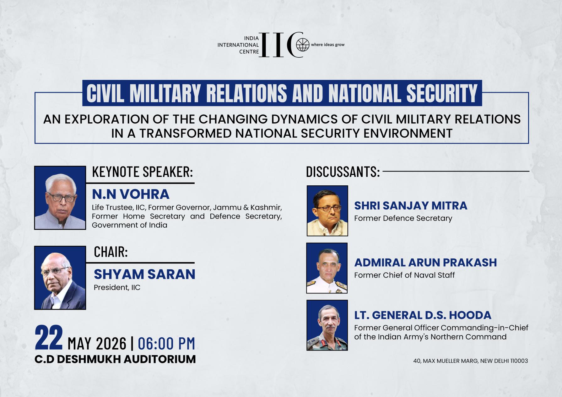 Civil Military Relations and National Security: An Exploration of the Changing Dynamics of Civil Military