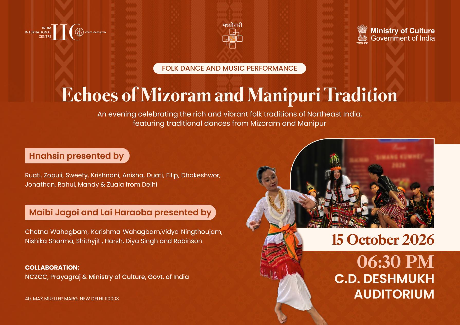 FOLK DANCE AND MUSIC PERFORMANCE - Echoes of Mizoram and Manipuri Tradition