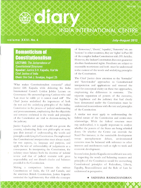 IIC Diary (July-August 2012)