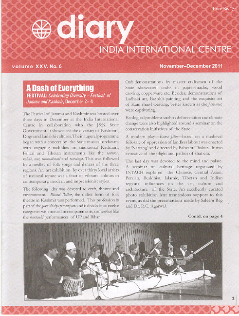 IIC Diary (November-December 2011)