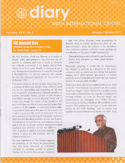 IIC Diary (January-February 2012)