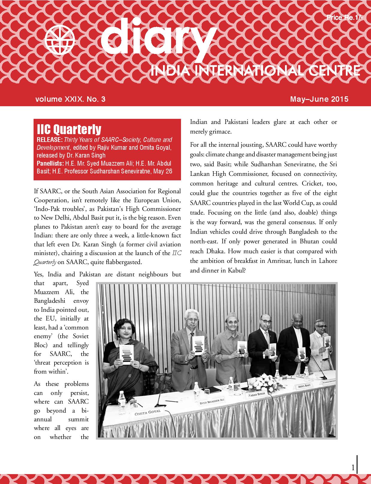IIC Diary (May-June 2015)