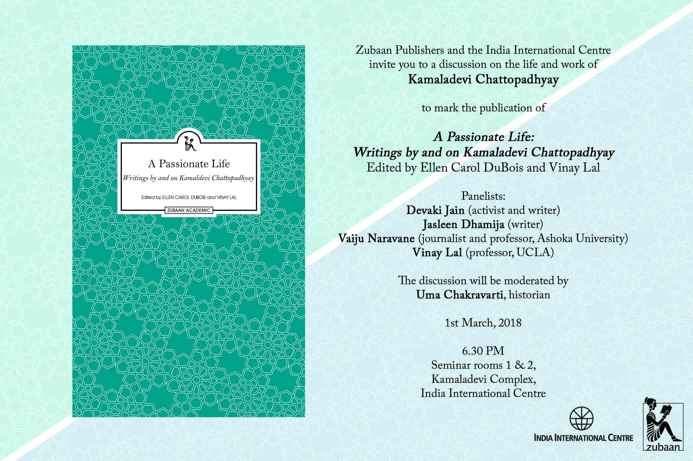 Discussion on the life and work of Kamaladevi Chattopadhyay