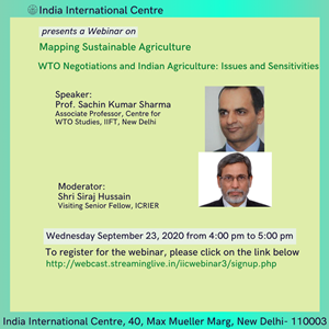 MAPPING SUSTAINABLE AGRICULTURE WTO Negotiations and Indian Agriculture: Issues and Sensitivities