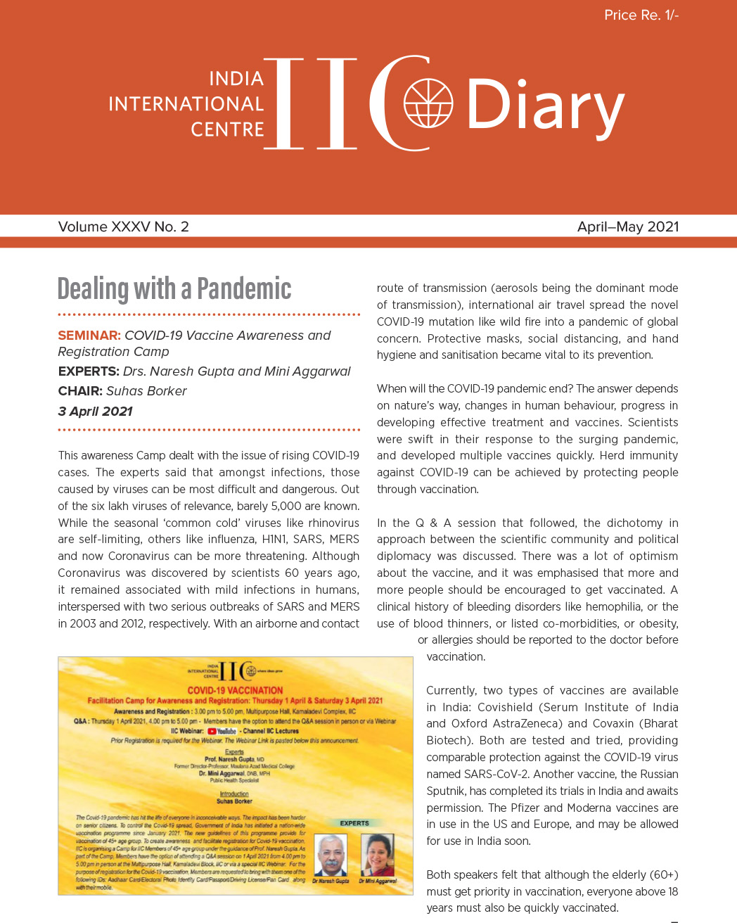 IIC Diary (April-May 2021)