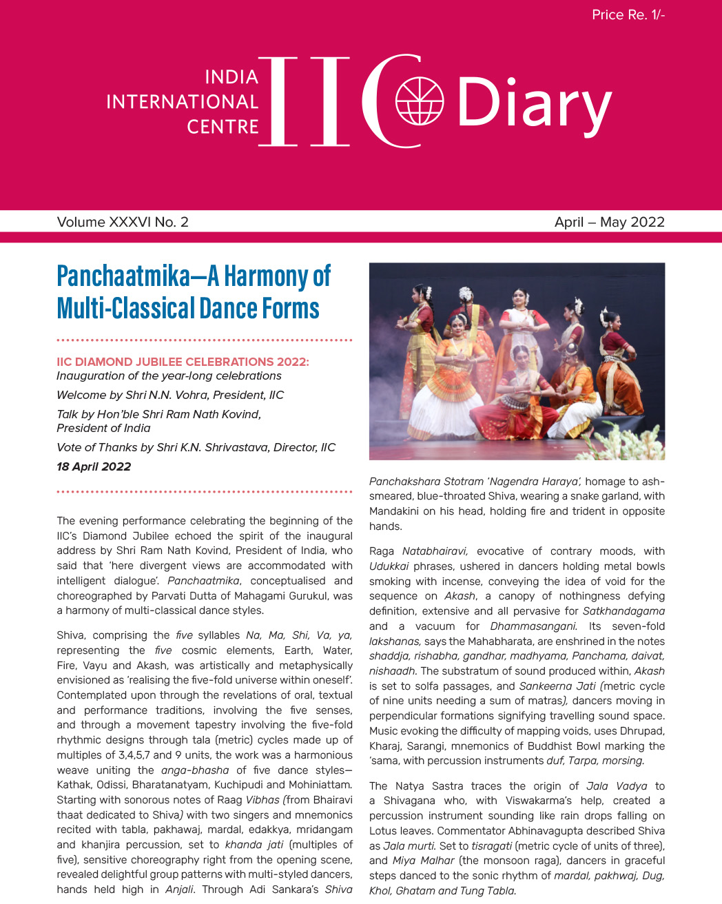 IIC Diary (April-May 2022)