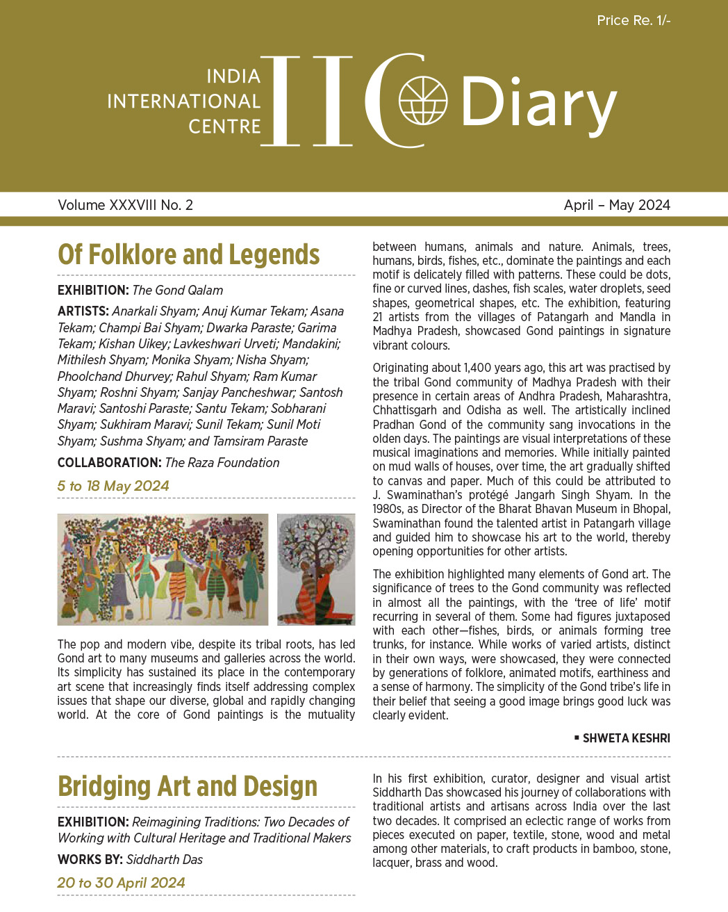 IIC Diary (April-May 2024)