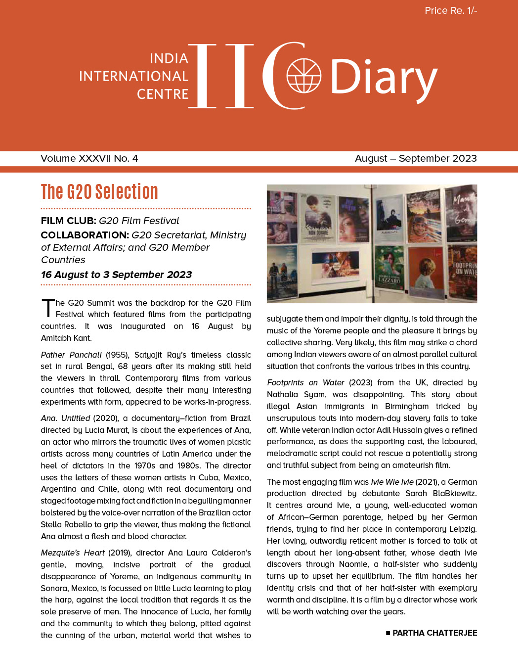 IIC Diary (August-September 2023)