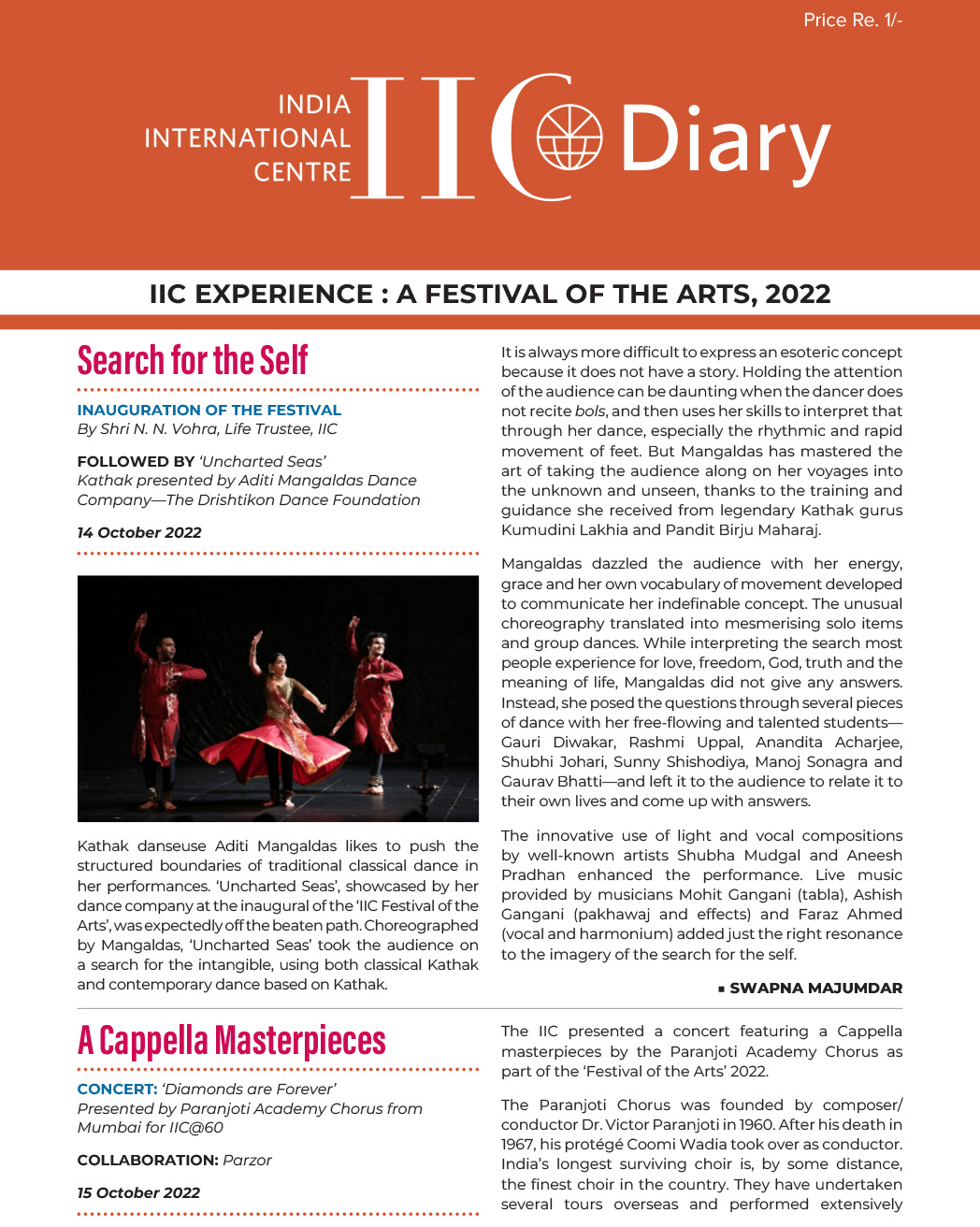 IIC Diary (The IIC Experience: A Festival of the Arts, 2022)