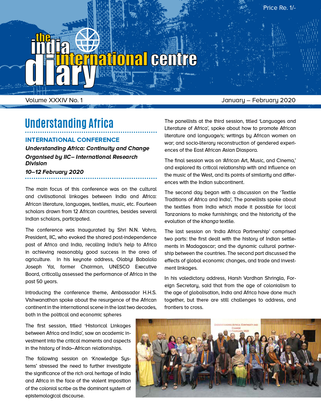 IIC Diary (January-February 2020) 