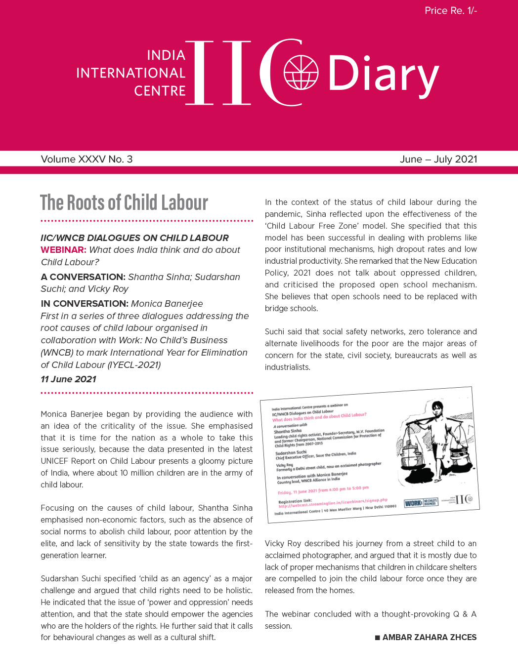 IIC Diary (June-July 2021)