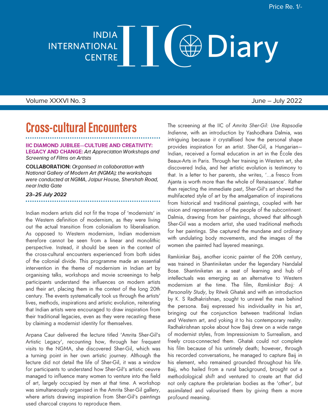 IIC Diary (June-July 2022)