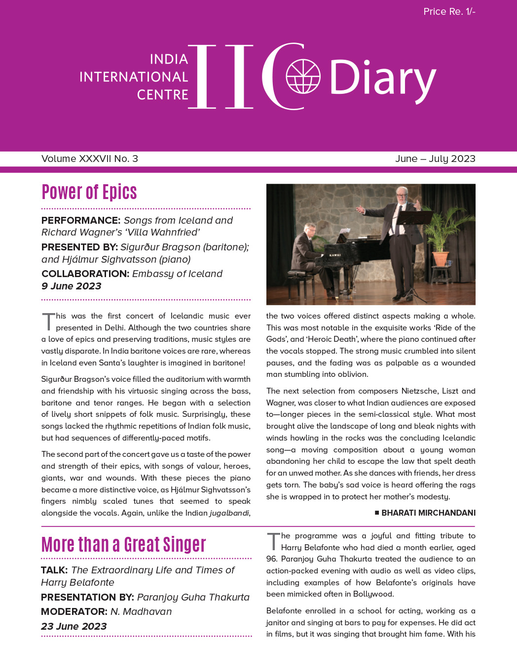 IIC Diary (June-July 2023)