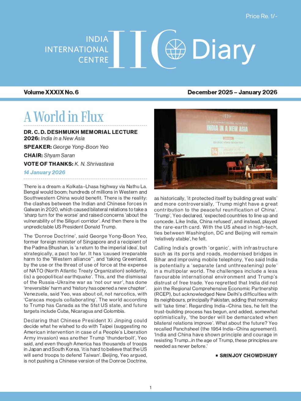 IIC Diary (December 2025-January 2026