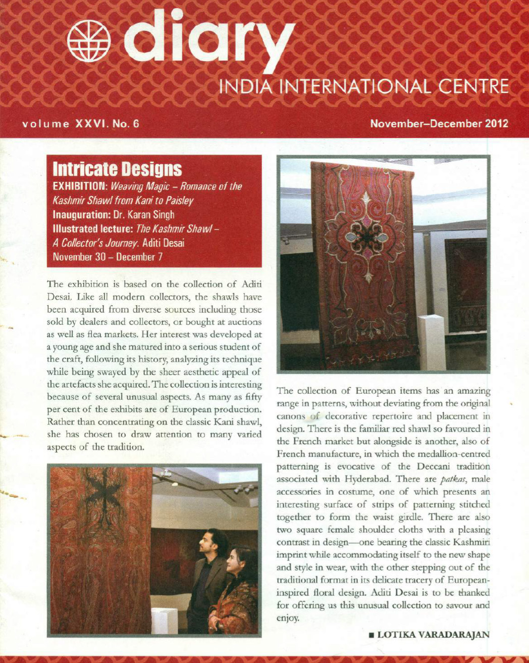 IIC Diary (November-December 2012)
