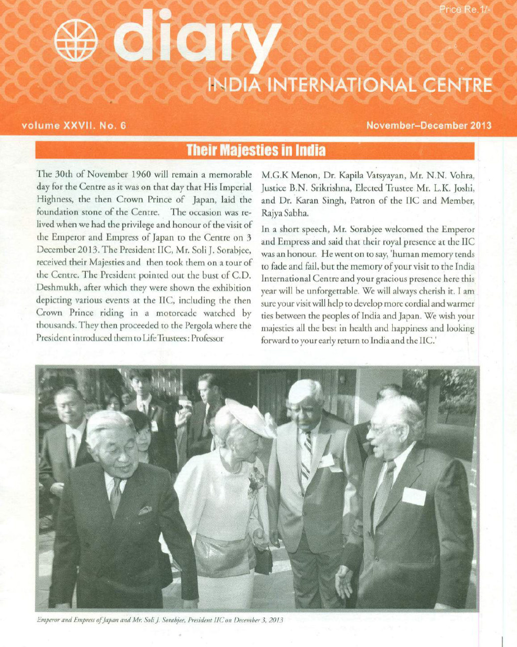 IIC Diary (November-December 2013)