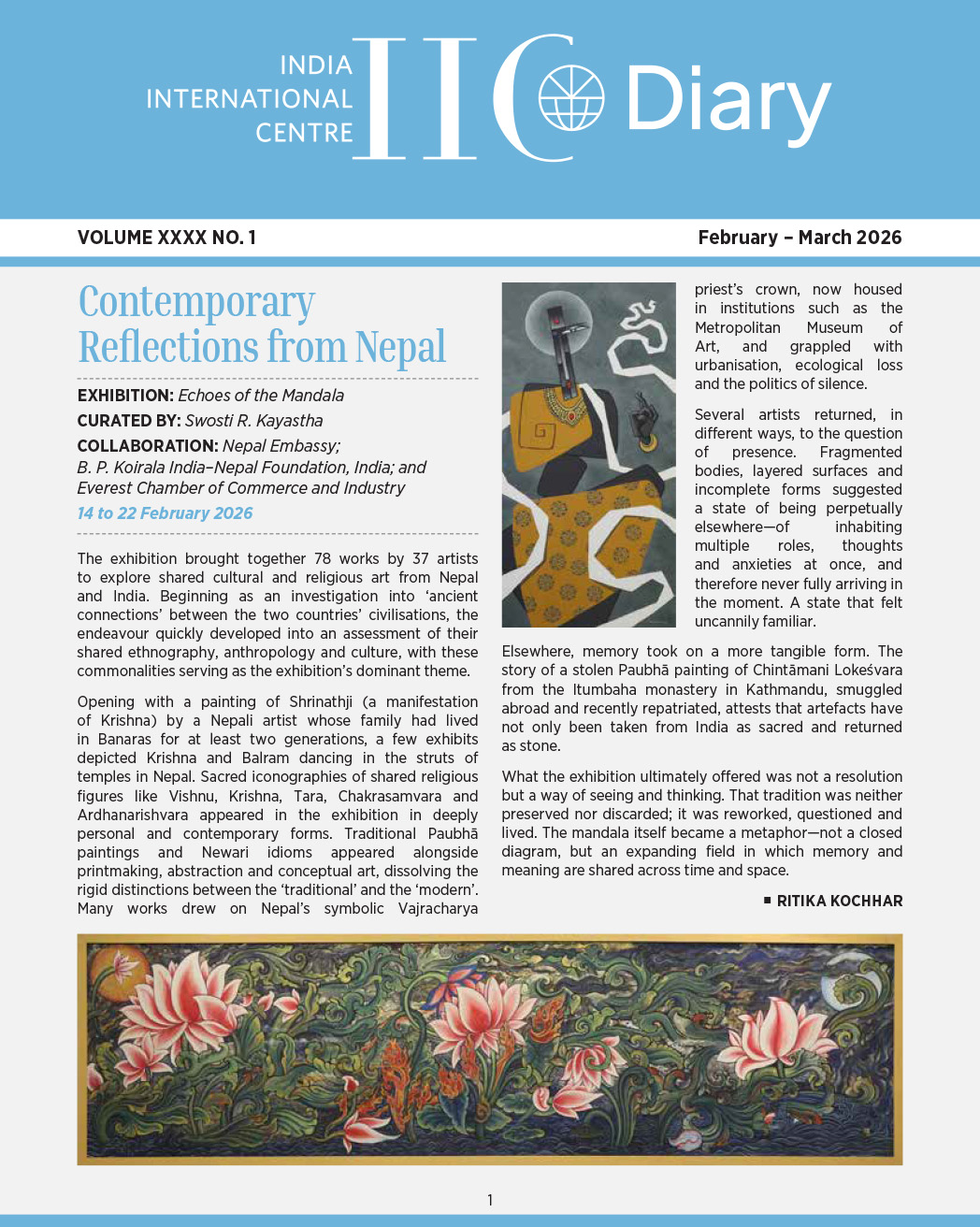 IIC Diary (February-March 2026)