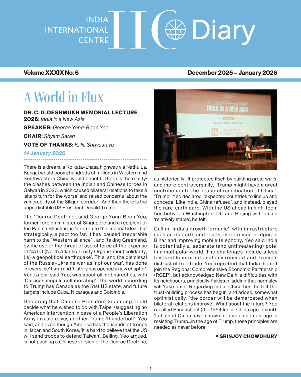 IIC Diary (December 2025-January 2026