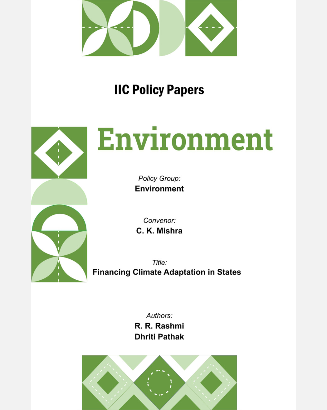 Financing Climate Adaptation in States (Group: Environment)
