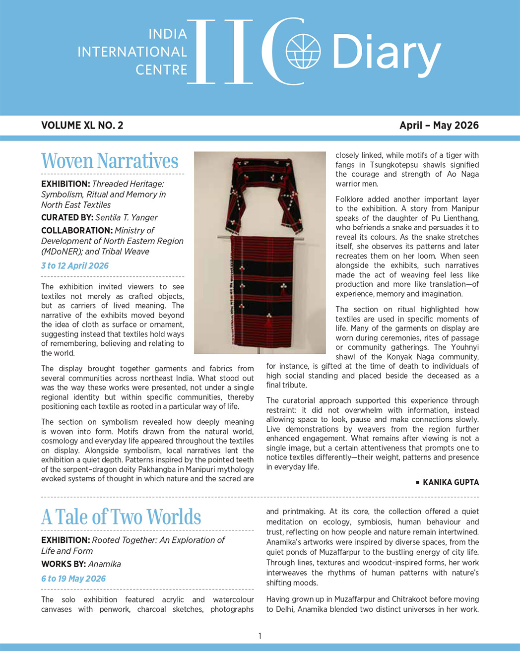IIC Diary (April-May 2026)